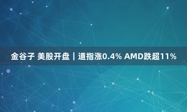 金谷子 美股开盘｜道指涨0.4% AMD跌超11%