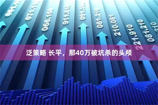 泛策略 长平，那40万被坑杀的头颅