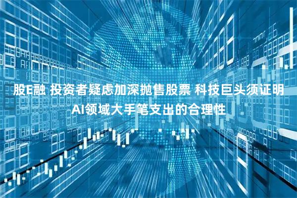 股E融 投资者疑虑加深抛售股票 科技巨头须证明AI领域大手笔支出的合理性